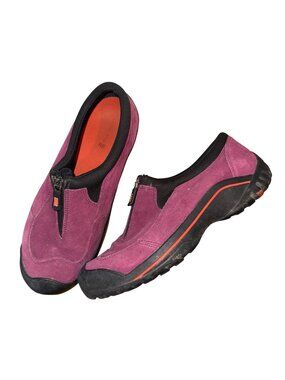 Lands' End Suede Zip-Up Slip-On Shoes Rubber Soles  Womens Size 8.5